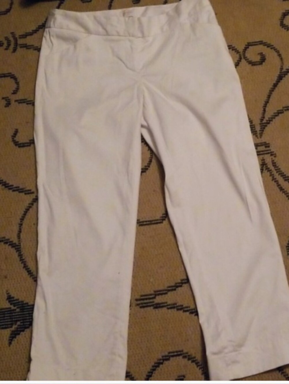 Laundry By Shelli Segal White Cropped Stretch Pants SZ 4